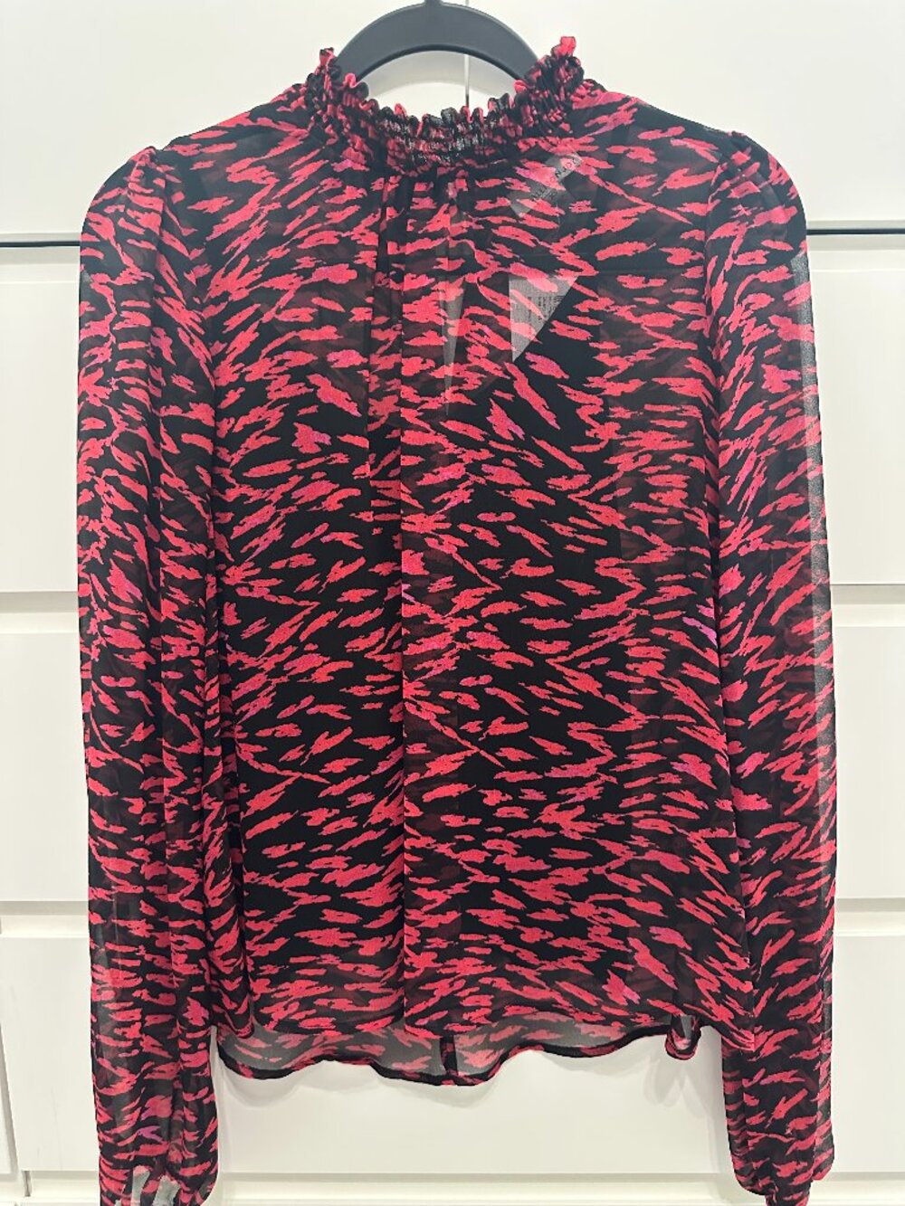 NWT Allison Joy Evereve Sheer Print Blouse + Cami XS